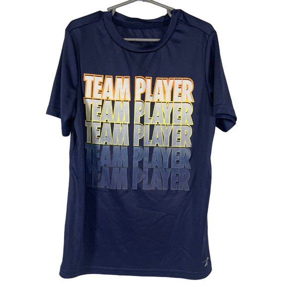 Pro Player Boys Size 10 12 Polyester Team Player Tshirt Navy - Picture 2 of 4